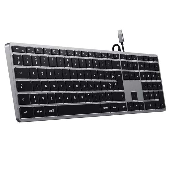 Clavier Slim W3 filaire USB-C AZERTY - Space Grey