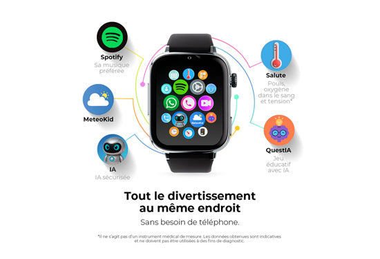 Montre connectée enfant SAVEWATCH PLUS 2 Silver/Tribeca