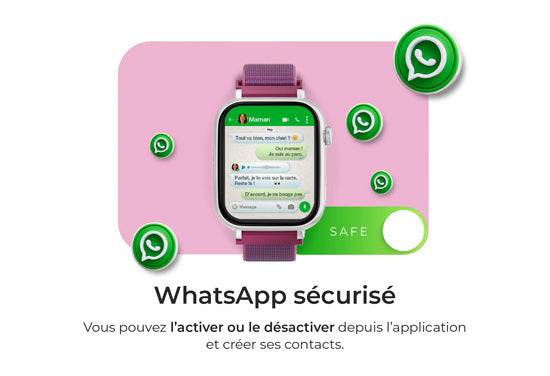 Montre connectée Enfant SAVEWATCH PLUS White/Frambuesa