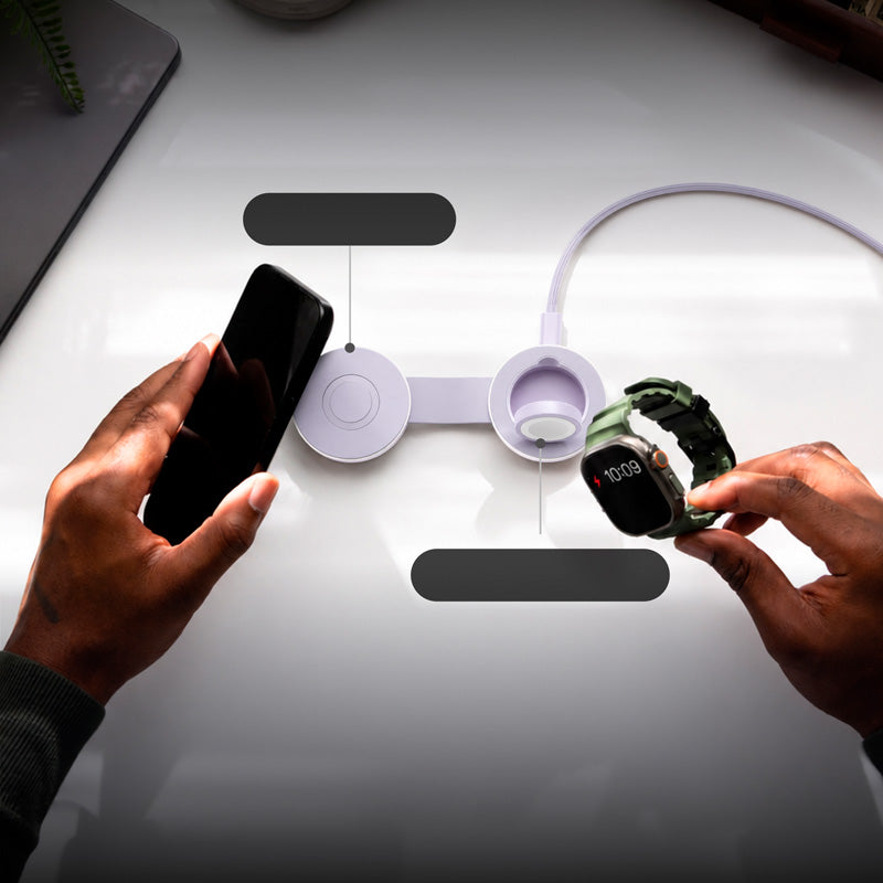 Butterfly SE 2-en-1 Qi2 MagSafe Chargeur Iridescent