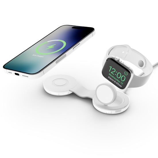 Butterfly SE 2-en-1 Qi2 MagSafe Chargeur Glacial Translucide