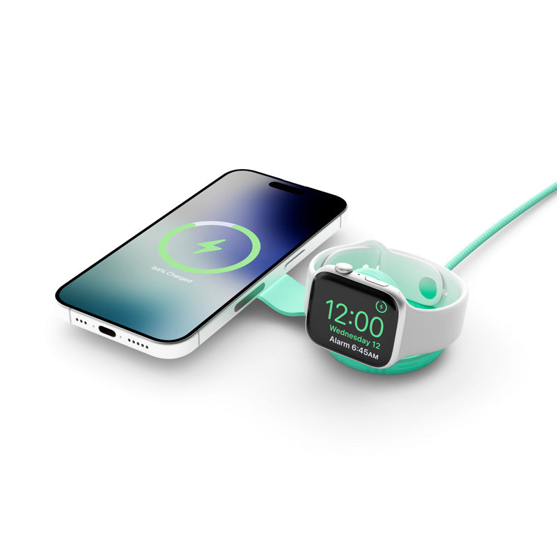 Butterfly SE 2-en-1 Qi2 MagSafe Chargeur Translucend Mint
