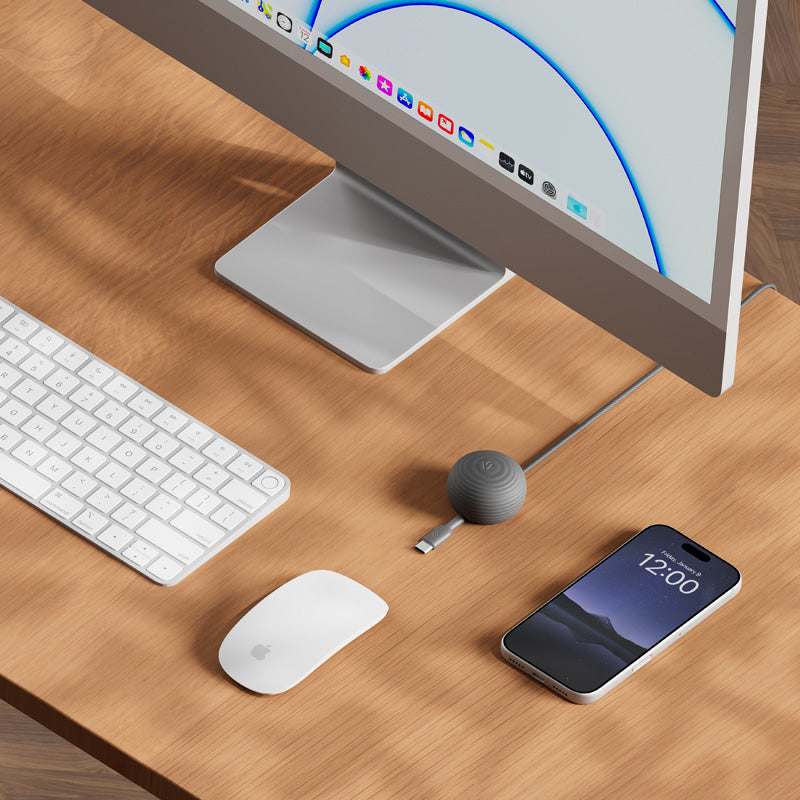 Câble CableStay USB-C (1,5 m) avec base lestée Slate