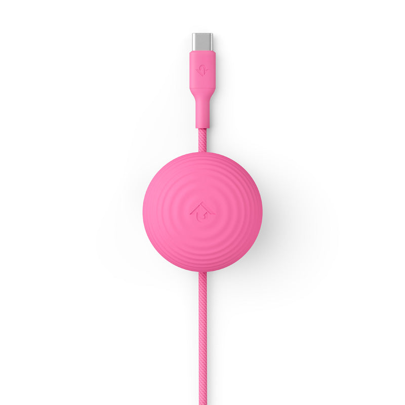 Câble CableStay USB-C (1,5 m) avec base lestée Fuchsia