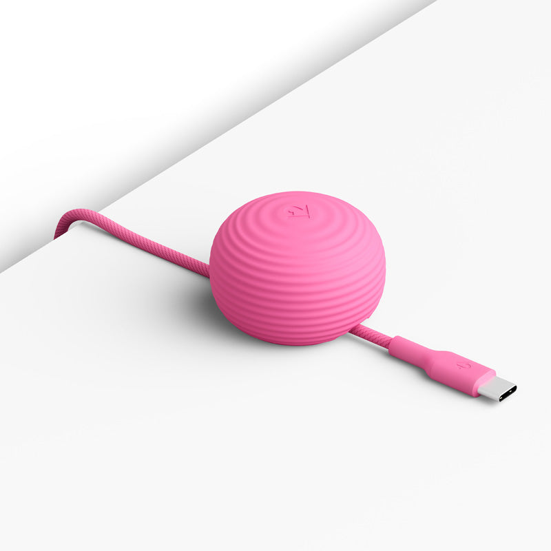 Câble CableStay USB-C (1,5 m) avec base lestée Fuchsia