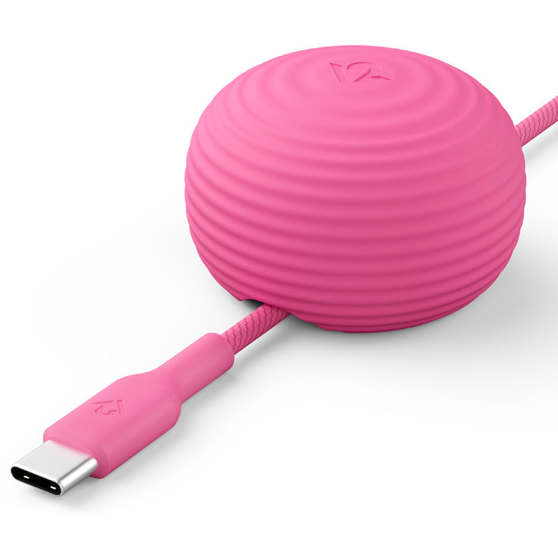 Câble CableStay USB-C (1,5 m) avec base lestée Fuchsia