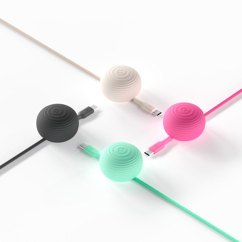 Câble CableStay USB-C (1,5 m) avec base lestée Fuchsia