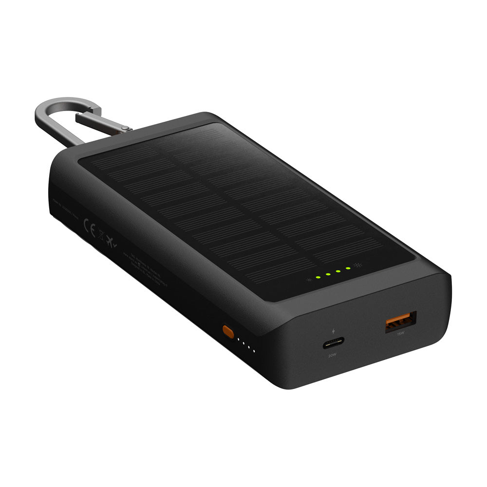 Batterie externe solaire Go2 20 W 10 000 mAh Charcoal Black