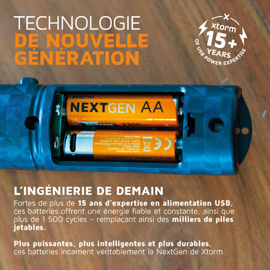Piles AA NextGen rechargeables USB-C Pack de 4