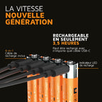 Piles AA NextGen rechargeables USB-C Pack de 4