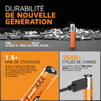 Piles AAA NextGen rechargeables USB-C Pack de 4