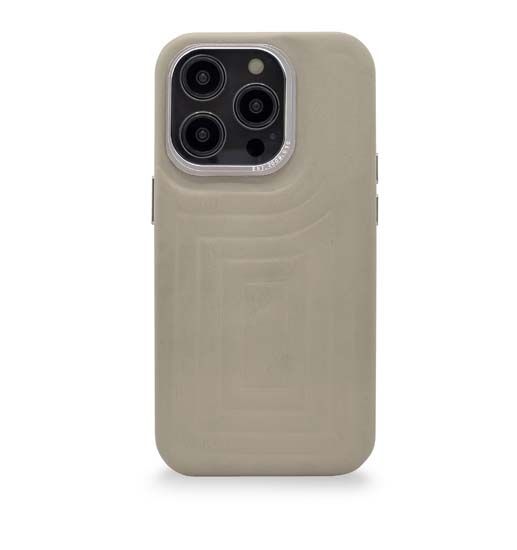 Coque MagSafe en cuir iPhone 14 Pro Max Beige