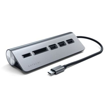 Lecteur de cartes USB, USB-C, USB 3.0, SD / microSD, Alu