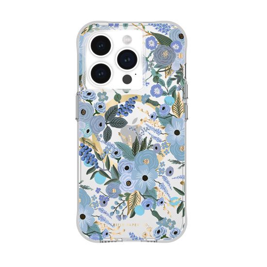Rifle Paper Garden Party MagSafe iPhone 15 Pro Bleu - Case Mate