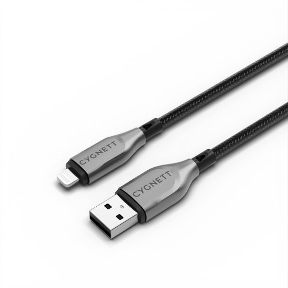 Câble Armoured Lightning vers USB-A (1m) Noir - Cygnett