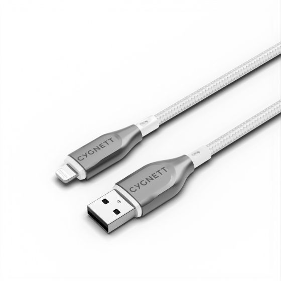 Câble Armoured Lightning vers USB-A (1m) Blanc - Cygnett