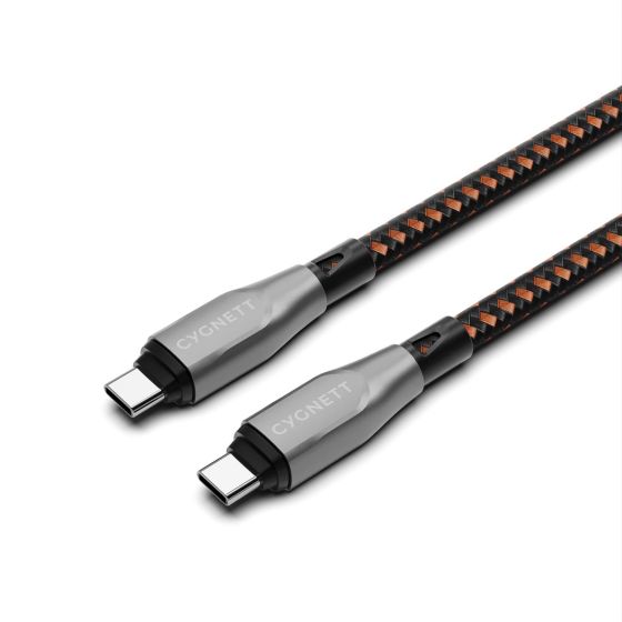 Câble Armoured P240W USB 4.0 USB-C vers USB-C (1m) Noir/Orange - Cygnett