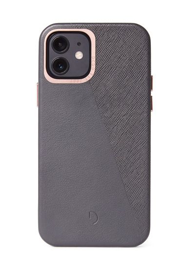 Dual Leather iPhone 12 Mini Anthracite/Rose Doré - Decoded