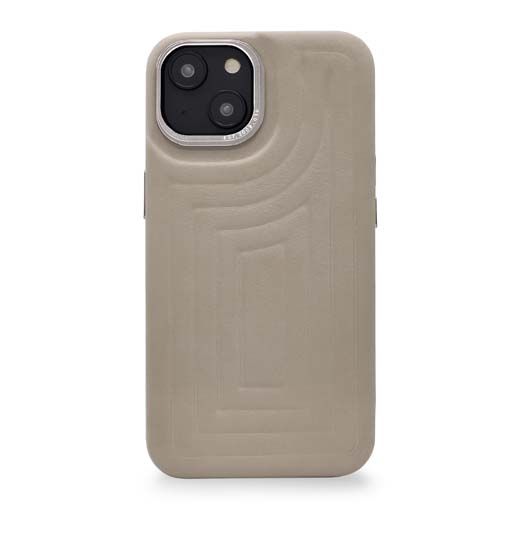 Coque MagSafe en cuir iPhone 14 Beige - Decoded