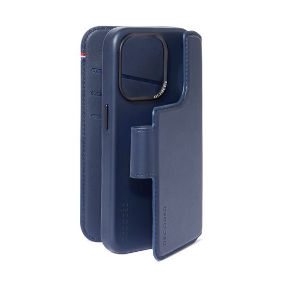 Folio Détachable MagSafe en cuir iPhone 15 Plus Navy - Decoded