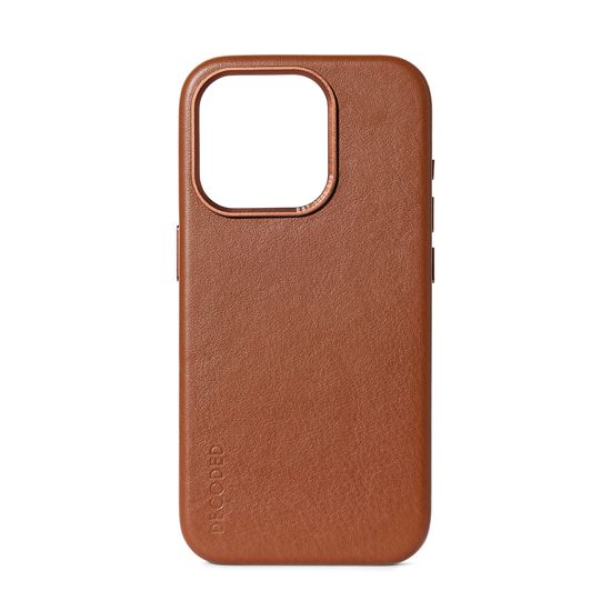 Coque MagSafe en cuir iPhone 15 Pro Max Tan - Decoded