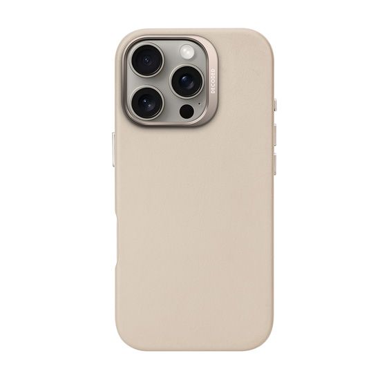 Coque en cuir iPhone 16 Pro Beige - Decoded