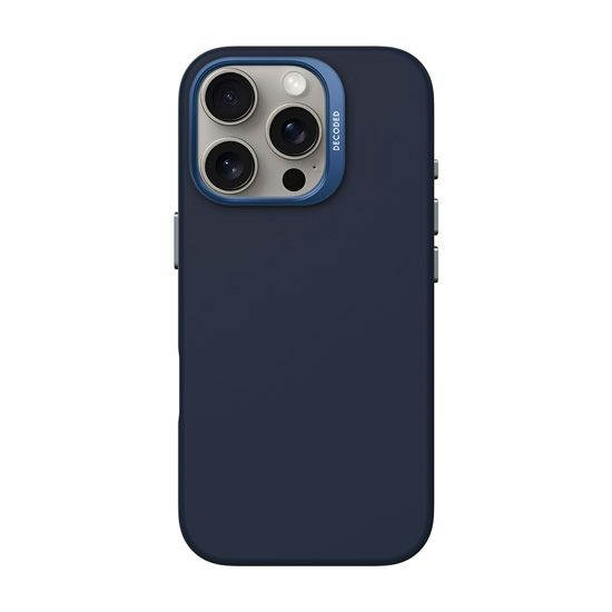 Coque MagSafe Silicone Antimicrobienne iPhone 16 Pro Blue Marine - Decoded