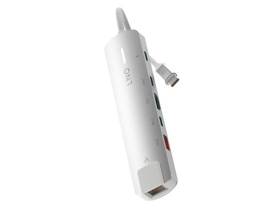 Hub multiport PRO USB-C 6-en-1 140W Gris/Blanc - Linq