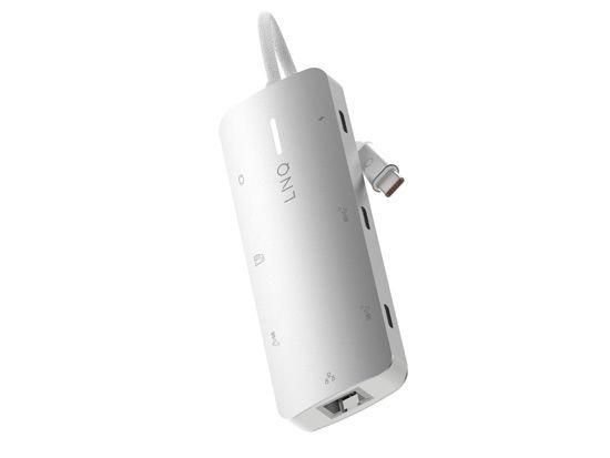 Hub multiport PRO USB-C 8-en-1 140W Gris/Blanc - Linq