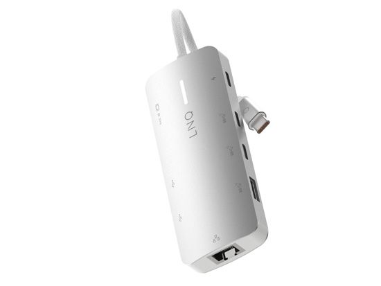 Hub multiport 8K PRO USB-C 8-en-1 140W Gris/Blanc - Linq