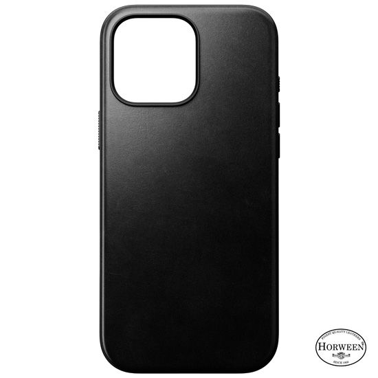 Coque Modern Cuir Horween iPhone 16 Pro Max Noir - Nomad