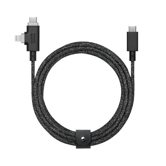 Câble Belt Duo Pro 240W (USB-C à USB-C & Lightning) Cosmos - Native Union