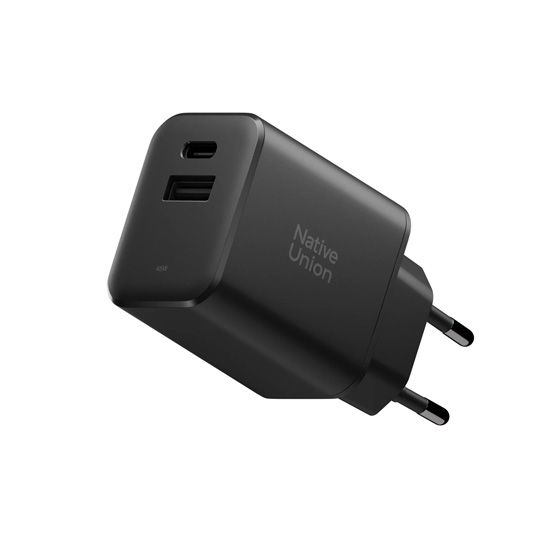 Chargeur rapide GaN PD 45W 1C + 1A Noir - Native Union