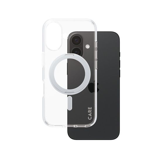 CARE by PanzerGlass® Coque Feature Kickstand iPhone 16 Silver - PanzerGlass