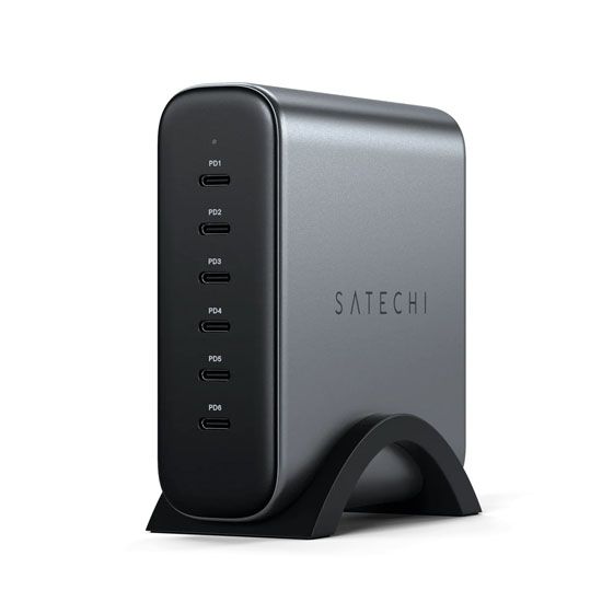 Chargeur 200W USB-C 6-port PD GaN Space Gray - Satechi