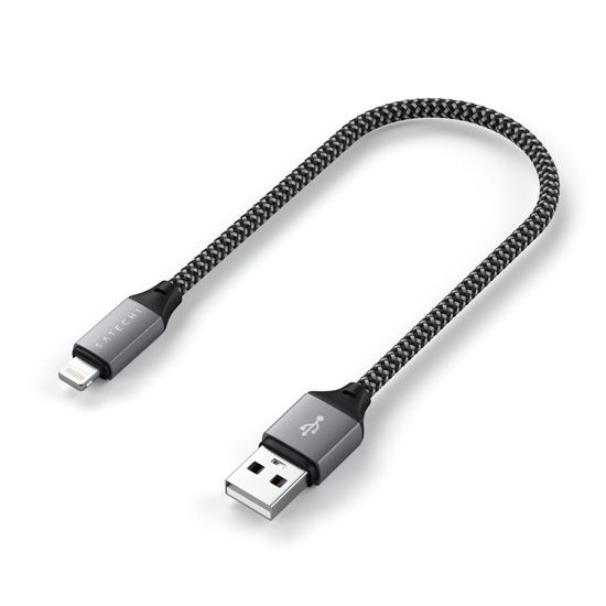 Câble USB-A vers Lightning (0,25 m) Gris - Satechi