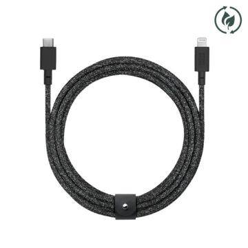 Eco Belt Câble USB-C vers Lightning 3m Noir