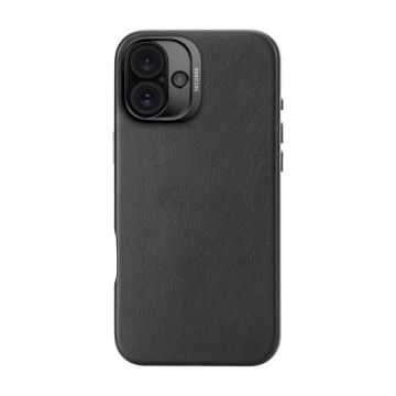 Coque en cuir iPhone 16 Plus Noir