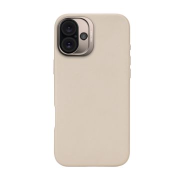 Coque en cuir iPhone 16 Plus Beige