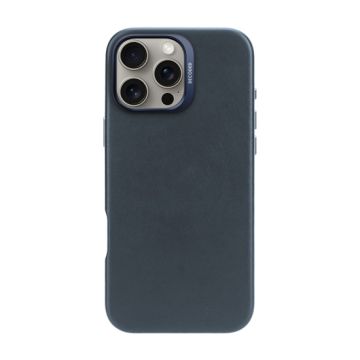 Coque en cuir iPhone 16 Pro Max Bleu