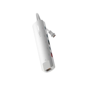 Hub multiport PRO USB-C 6-en-1 140W Gris/Blanc