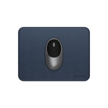 Tapis de souris Premium en cuir végan Bleu