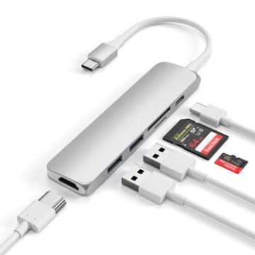 Multiports Slim USB-C V2 Argent