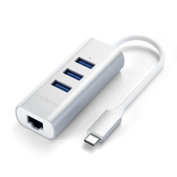Multiports USB-C Aluminium 2-en-1 Argent