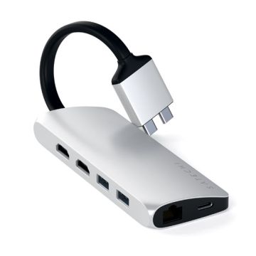 Multiports double USB-C Argent